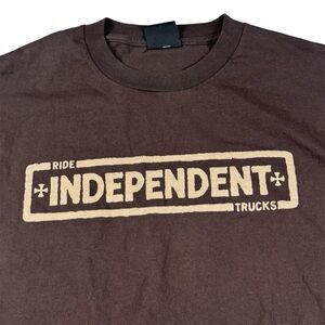 Vintage Y2k Independent Trucks Ride Box Logo Double Sided Brown Grunge Men’s XL